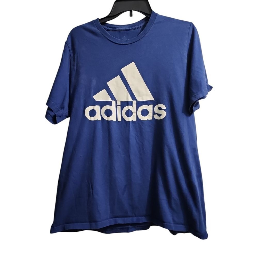 Adidas Amplifier Tee Shirt Big Logo Graphic Print Casual Blue XL